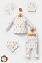 100% Cotton Organic Rabbit Printed Newborn Hospital Discharge Set 5 Pieces - 3