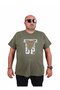 Men's Plus Size Crew Neck T-Shirt Never Give up 25182 Khaki