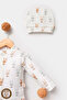 100% Cotton Organic Rabbit Printed Newborn Hospital Discharge Set 5 Pieces - 4