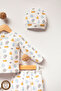 100% Cotton Organic Hedgehog Printed Newborn Hospital Discharge Set 5 Pieces - 5