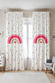 Pink Rainbow Patterned Children's Baby Room Background Curtain (Single Wing Pricing) - 2