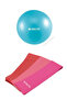 3 Pieces Pilates Band 3 Resistance Bands in Different Resistances, 20 cm Mini Balance Exercise Pilates Ball Set - 3