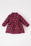Floral Long Sleeve Flannel Burgundy Baby Girl Dress D7428A5/Br204 - 5