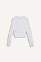 Fitted Crew Neck Off White Women's Long Sleeve T-Shirt D0199Ax/Wt32 - 3