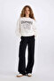 Loose Fit Crew Neck Printed Thick Fabric Sweatshirt E3388Axns - 2