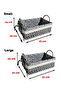 Set of 2 Handwoven Storage Baskets with Handles Rectangular Woven Bins with Removable Fabric Liners - 7
