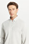 Men's Gray 100% Cotton Comfort Fit Relaxed Fit Button Collar Flannel Shirt - 4