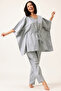Print Me Pretty Kaftan Top & Pyjama Set in Light Grey - 100% Cotton