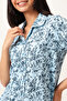 Printed Button-down Shirt & Pyjama Set in Sky Blue - 100% Cotton - 6