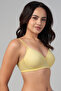 Padded Non-Wired Full Coverage Geometric Print T-shirt Bra in Light Yellow - 2