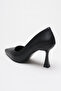 Black Leather 10 cm Heeled Ernio Stiletto Women's Shoes - 3