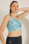 Medium Impact Padded Printed Sports Bra in Sky Blue with Removable Cups - 3