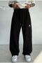 Star Embroidered All Seasons Wearable Adjustable Leg Loose Sweatpants
