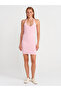 91508 Halter Neck Mini Dress-Powder Pink - 4