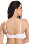 Non-Padded Non-Wired Front Open Plunge Bra in White - Cotton Rich - 3