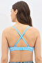 Padded Non-Wired Full Coverage Heart Print Multiway T-shirt Bra in Blue - Cotton - 6