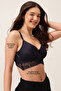 Padded Underwired Full Coverage Longline Bralette in Navy - 3