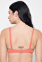 Padded Non-Wired Full Coverage Self-Striped Multiway T-shirt Bra in Peach - 5