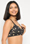 Padded Non-Wired Full Coverage Floral Print T-shirt Bra in Black - 3