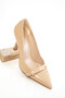Nude Patent Leather Women's Classic Heeled Shoes 20818 - 3