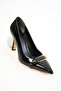 Black Patent Leather Women's Classic Heeled Shoes 20818 - 4