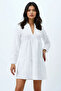 Women's White V-Neck Lined Layered Flounce Dress Alc-X12363-1 - 4