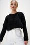 Women's Dark Black Crew Neck Knitwear Crop Thick Sweater Alc-X13135 - 5