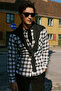 Men's Black-gray Slim Fit Slim Fit Button Collar Warm Checked Winter Flannel Lumberjack Shirt - 2