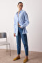Koyu Mavi Yüksek Bel Mom %100 Pamuk Non-Stretch Jeans TWOSS25JE00277 - 2