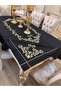 مفرش طاولة مقاوم للبقع مطرز باللون الذهبي اللامع - 8