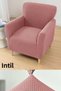 Lycra Stretch Elastic Flexible Square Pattern Armchair Single Seat Cover Sofa Cover - 3