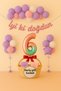 Birthday Ornaments Balloon Set |   1–9 Figures for All Ages Foil, Pastel Pink-Lilac