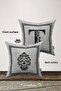 Velvet Babyface Double Sided Lettered Throw Pillow Cover - Letter T - 2
