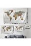 Wall Cover / Carpet Detailed Turkish Current World Map Quality Canvas Fabric-3963 - 4