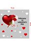White Red Rose on Heart Valentine's Day Glass Showcase Room Sticker 70cm - 2