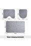 3-Piece Gray Ultrasoft Patterned Toilet Seat Set Bathroom Carpet Mat Set - 6