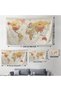 Turkish Educational Country And Capital Ocean Detailed Atlas World Map Wall Cover-carpet 3837 - 3