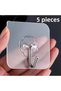 5 Pieces Transparent Adhesive Wall Hooks – Nail-Free Installation, Water Resistant, Strong