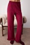 Bordo %100 Pamuklu Fırfırlı Örme Pijama Takımı THMAW26PT00057 - 3