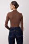 Brown Turtleneck Snap Knitted Body TWOAW21BD0008 - 4
