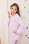 Lila Gül Aplikeli Düz Örme Kız Çocuk Dokulu Sweatshirt ve Eşofman Alt-Üst Takım TKDAW25AU00023 - 2