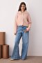 Pembe Oversize/Geniş Kalıp Crop Triko Hırka TWOAW26HI00179 - 2