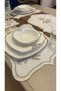 Nerina 21 Piece Luxury American Service Runner Presentation Embroidered Cover Set Carefree Dowry Linen for 10 People - 3