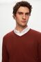 Ds Damat Slim Fit Tile Cotton Blended 2-Piece V-Neck Knitwear and Shirt - 3