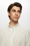 Ds Damat Slim Fit Green Striped 100% Cotton Summer Linen Shirt - 2