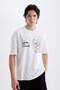 Comfort Regular Fit Comfortable Fit Crew Neck Back Printed Short Sleeve T-Shirt C5675Ax24Hs - 3