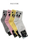 4-Piece Panda Pattern Women's Booties College Socks