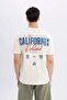Regular Fit Crew Neck Back Print Short Sleeve T-Shirt C5670Ax24Hs - 8