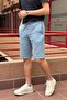 Male, Elastic Waist, Regular Fit, Muslin Weaving, 100% Cotton, Summer Shorts-Bermuda 303 - 7
