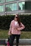 Women's Powder Double Breasted Collar, Double Button, Comfortable Fit, Ribbed Stamp Fabric Jacket - 6